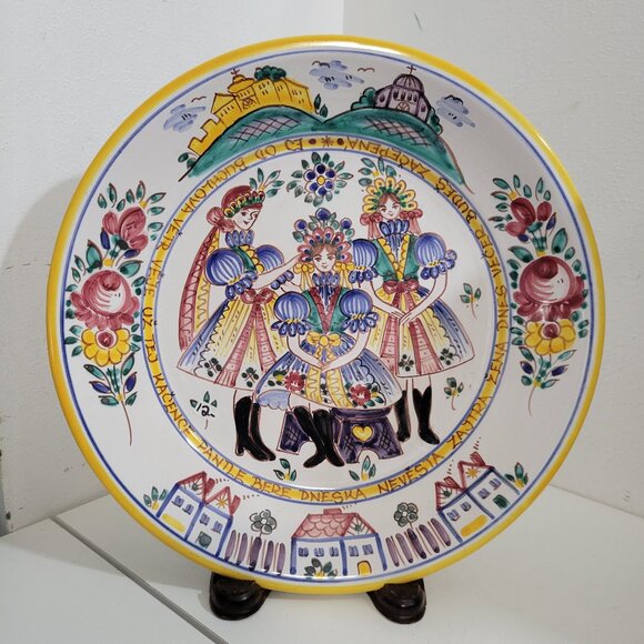 Vintage Slovakian Wedding Plate - Picture 1 of 5